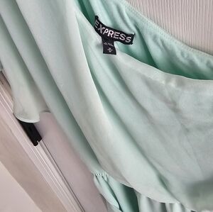 Express Light Green Draped Top